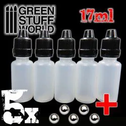 17ml Empty Paint Pots+balls - 5 pc