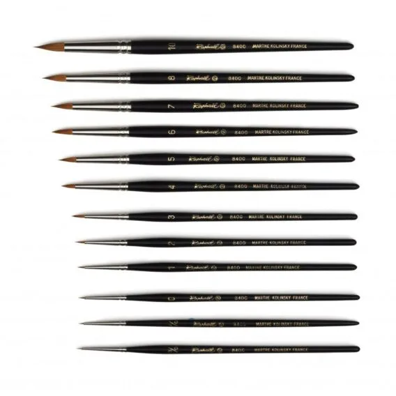 Pinceau Aquarelle Kolinsky N°2 Rond court - 8400.2