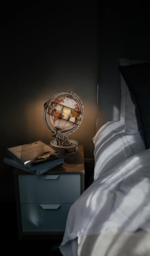 puzzle en bois globe terrestre lumineux