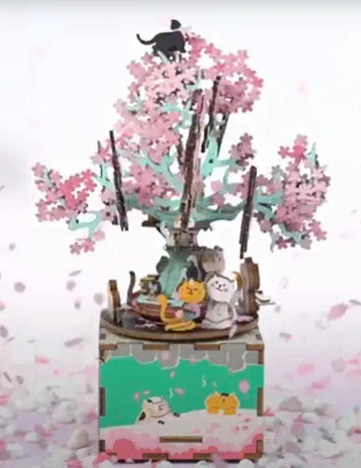 boîte à musique cerisier en fleurs