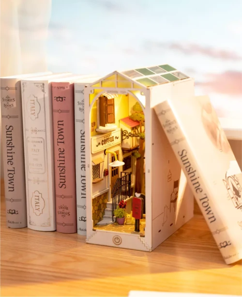 livre en kit bookend ville ensoleillée