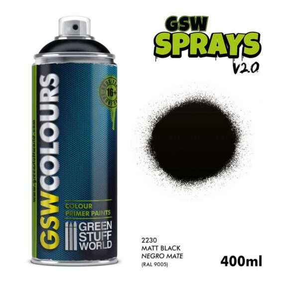 gsw spray couleurs noir mat 400ml