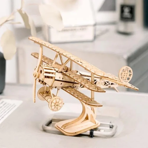 puzzle 3d bois avion rokr 2