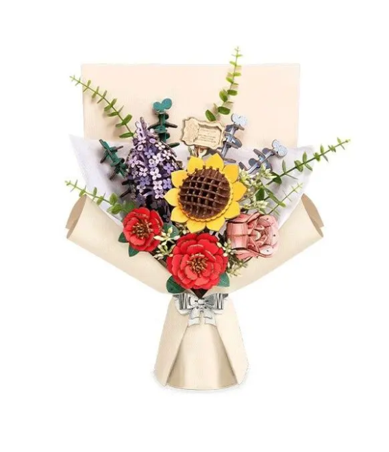 Bouquet de fleurs en bois