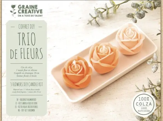 COFFRET DIY BOUGIES TRIO DE FLEURS